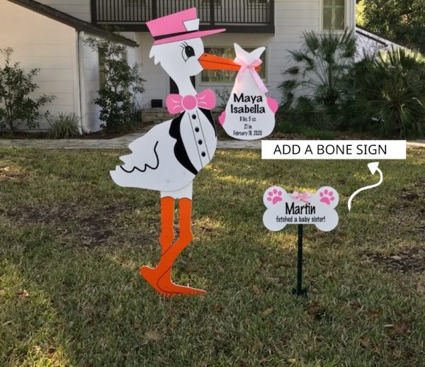 Boy/Girl Stork Birth Announcement yard signs, Montgomery Texas
